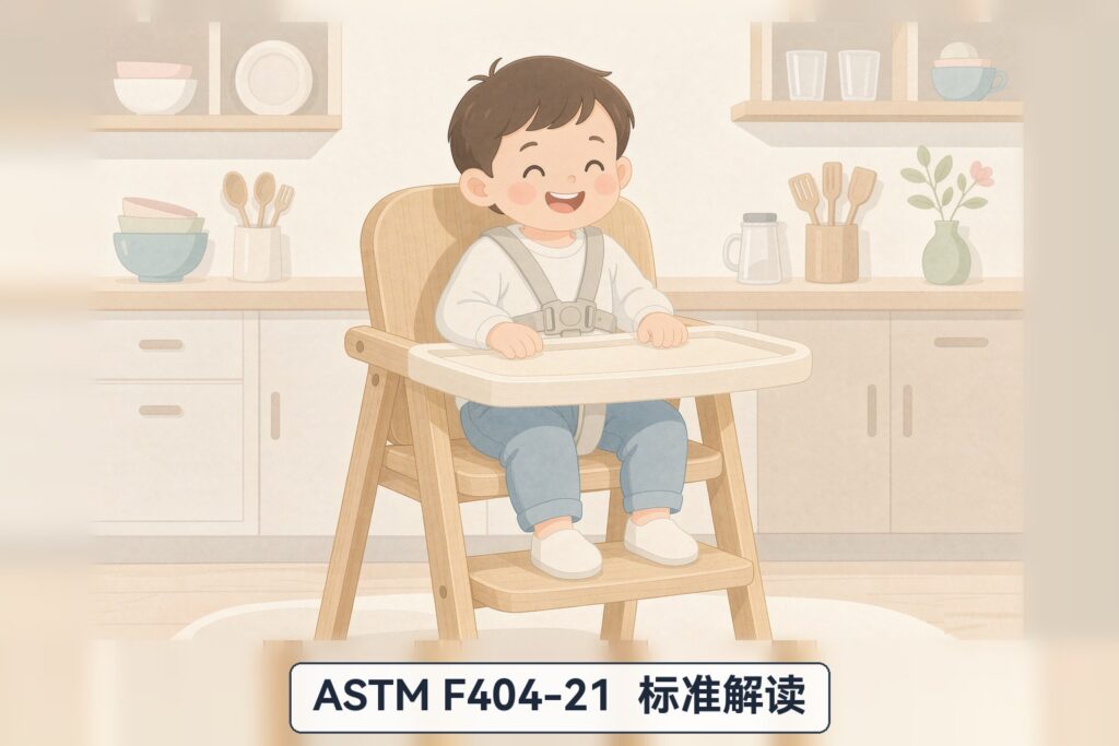 ASTM F404-21 高椅标准解读缩略图（扁平插画）