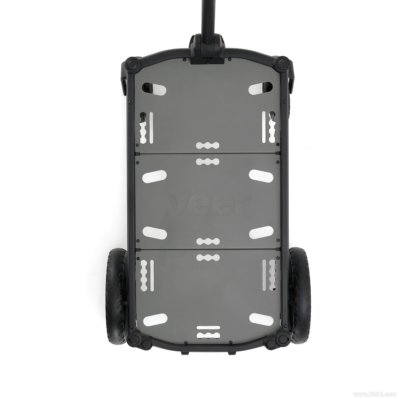 Veer Hauler 俯视视角，展示三段式 SmartDeck 平板与嵌入式绑扎固定点