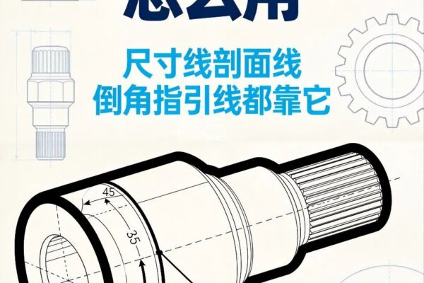 机械制图第 11 章：细实线——尺寸线、剖面线、指引线全靠它