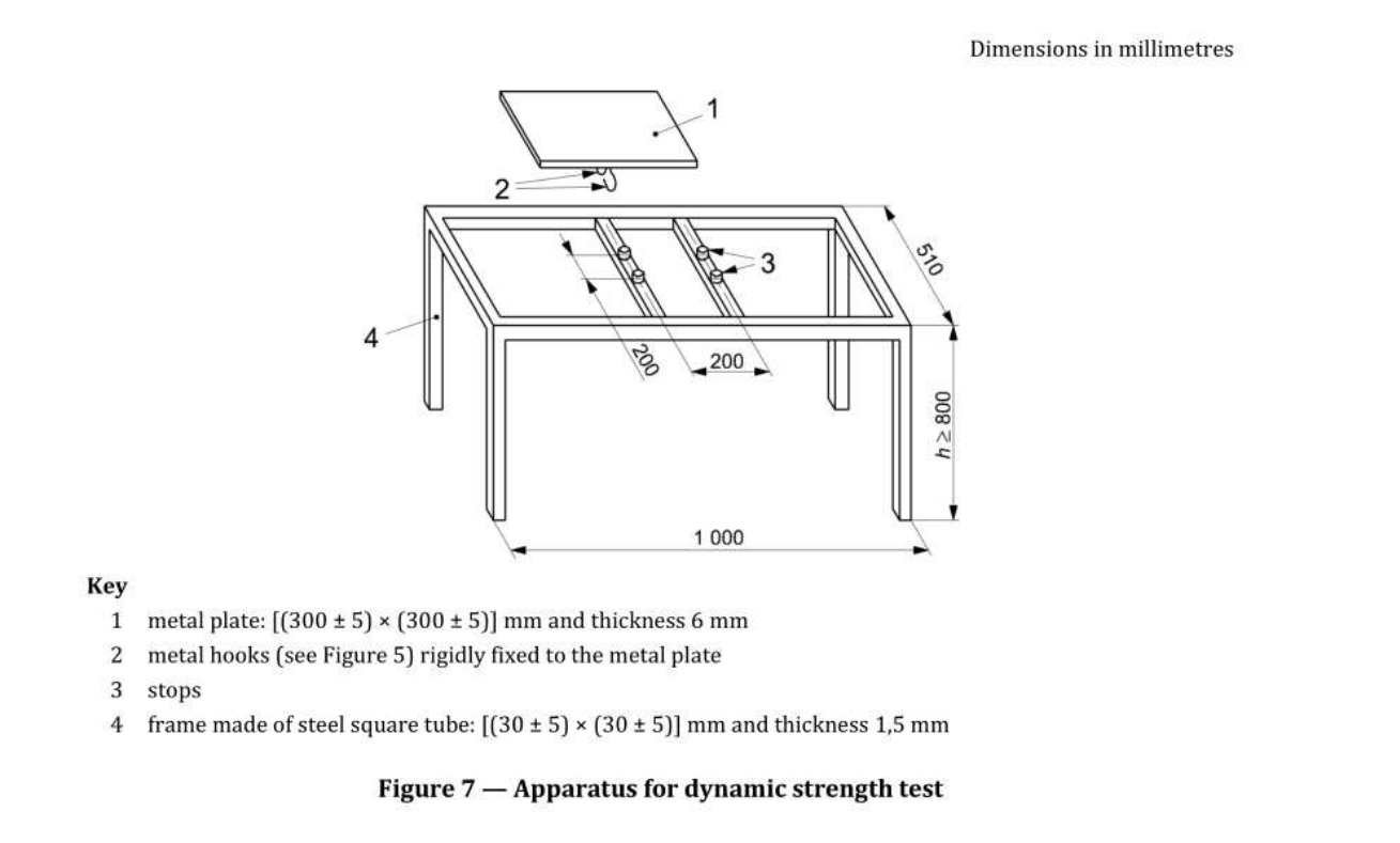 标准 Figure 7 — 动态强度试验装置