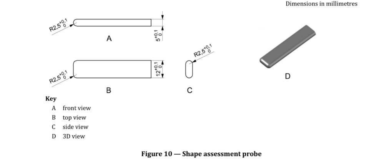标准 Figure 10 — 形状评估探头