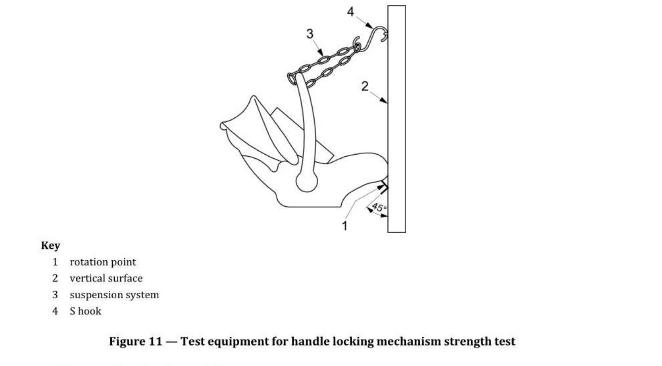 标准 Figure 11 — 提手锁定强度试验装置