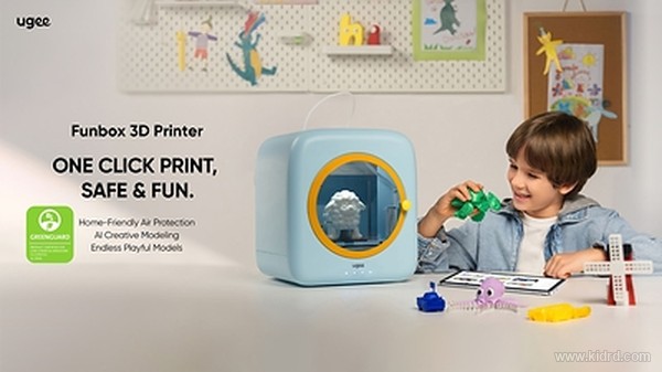 ugee 发布儿童 3D 打印机 Funbox:全封闭 12V 低压,HEPA + 活性炭双过滤