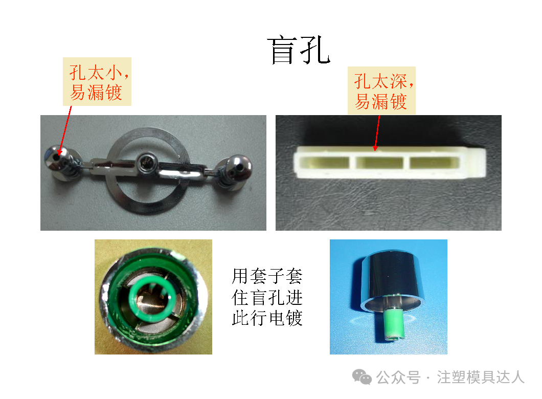 盲孔实例:孔太小、孔太深均易漏镀;无法避免时可用套子套住盲孔进行电镀